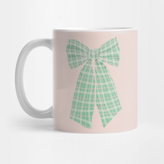 Green Gingham Romantic Coquette Bow by LittleForest